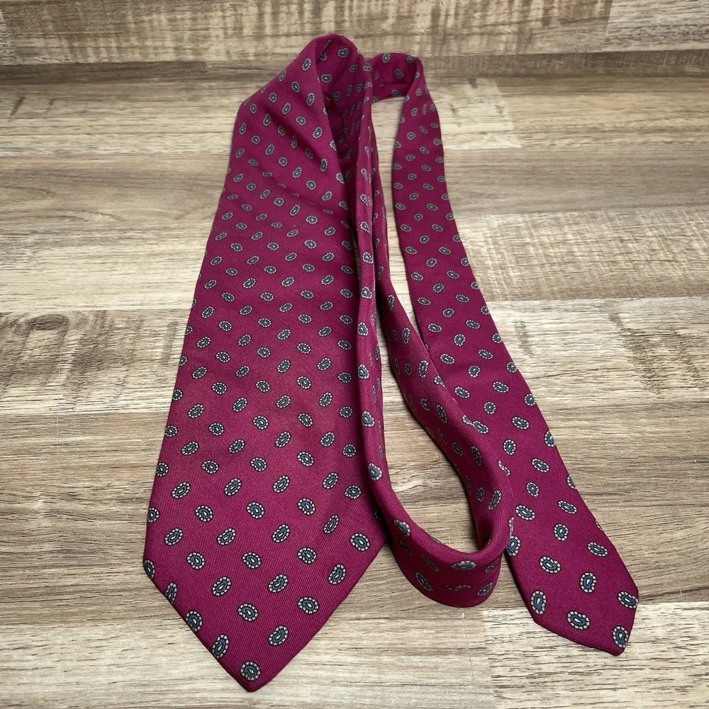 Robert Talbott Nordstrom Hand Sewn Silk Geometric Neck Tie Length 59